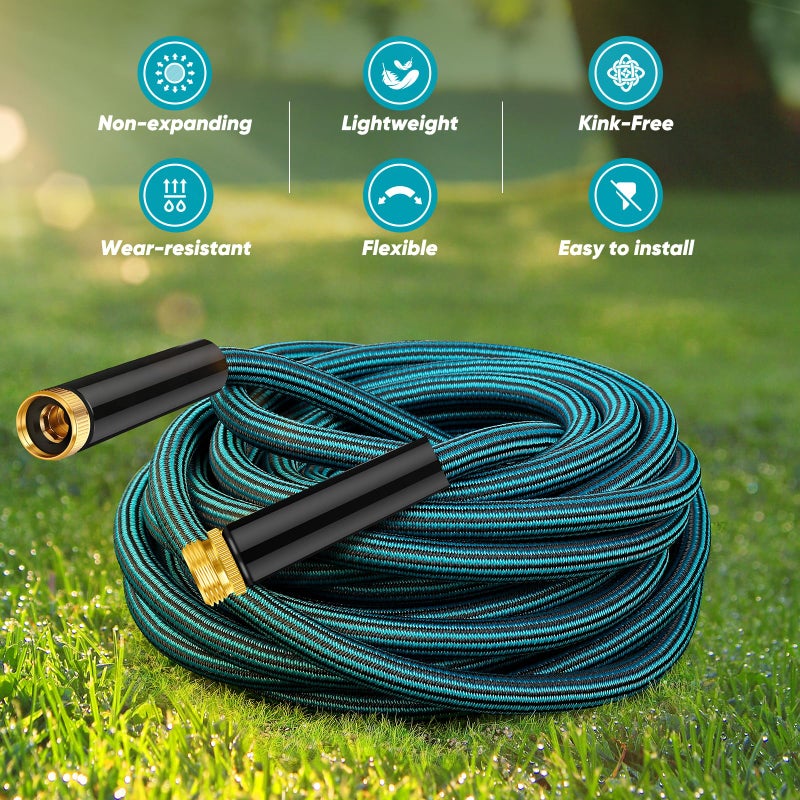 Velybrin Garden Hose 50ft  Non-Expanding Water Hose Ultra Lightweight  Kink-Free  Sturdy  Flexible  Abrasion Resistant Hose for Yard  Lawn  Outdoor  Marine and Camper - Image 3